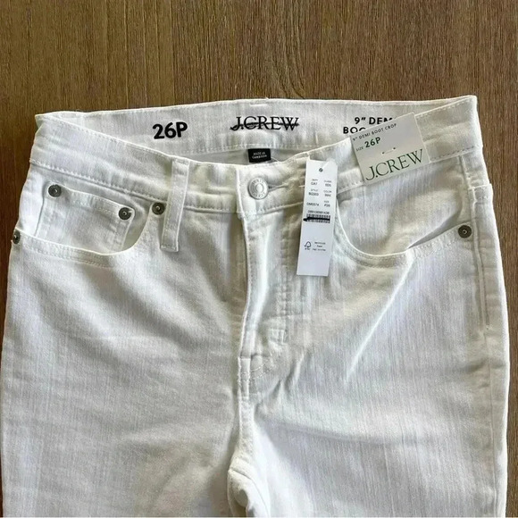 J.Crew Petite 9" demi-boot crop jean in white wash Size 26P NWT $128 - Picture 6 of 9